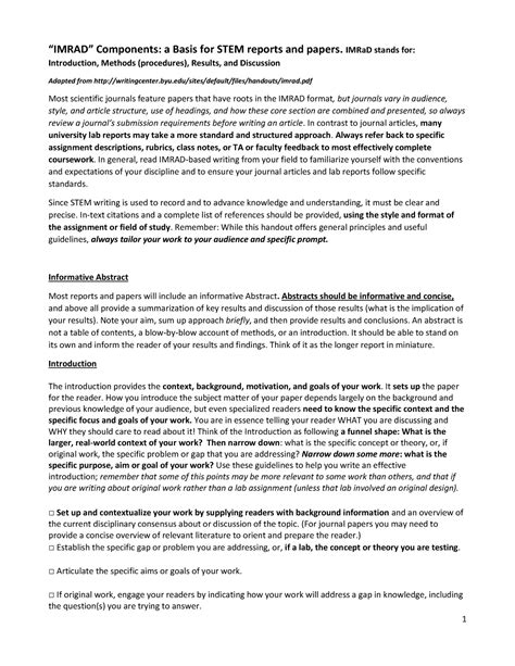 “IMRAD” omponents: a asis for STEM reports and papers. IMRaD .
